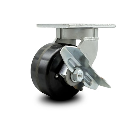 Service Caster 6 Inch Extra Heavy Duty Phenolic Wheel Swivel Caster with Brake SCC-KP92S630-PHR-SLB